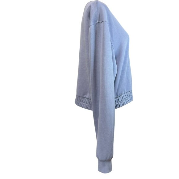 Yogalicious Blue Cropped Sweatshirt Women’s Size L Modal Blend Pullover - Picture 4 of 7